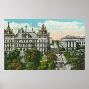 Exterior View of State Capitol & Educational Poster