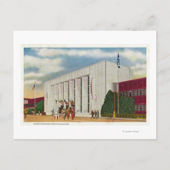 Exterior View of the Administration Bldg Postcard (Front)