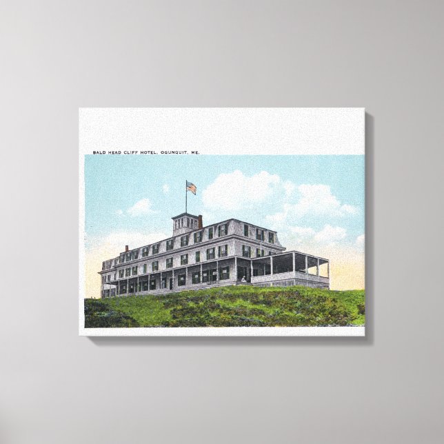 Exterior View of the Bald Head Cliff Hotel Canvas Print (Front)