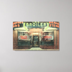 Exterior View of the Broiler Restaurant Canvas Print