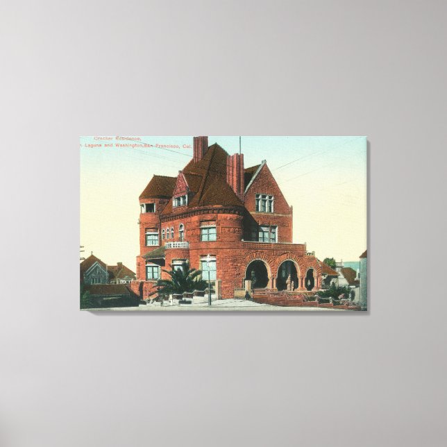 Exterior View of the Crocker Residence Canvas Print (Front)
