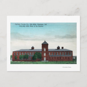 Exterior View of the Currier Co Silk Mills Postcard