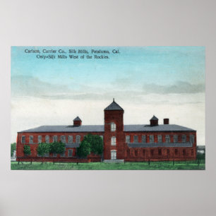 Exterior View of the Currier Co Silk Mills Poster