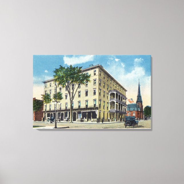 Exterior View of the De Witt Hotel Canvas Print (Front)