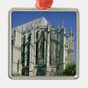 Exterior view of the east end metal tree decoration