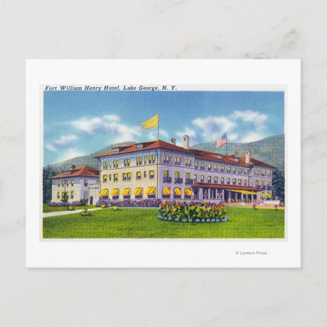 Exterior View of the Fort William Henry Hotel Postcard (Front)