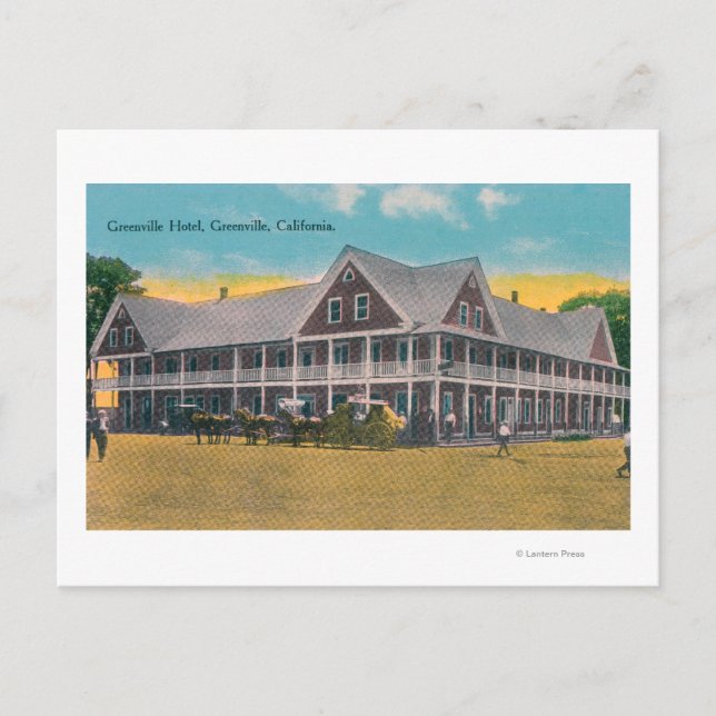 Exterior View of the Greenville Hotel Postcard (Front)