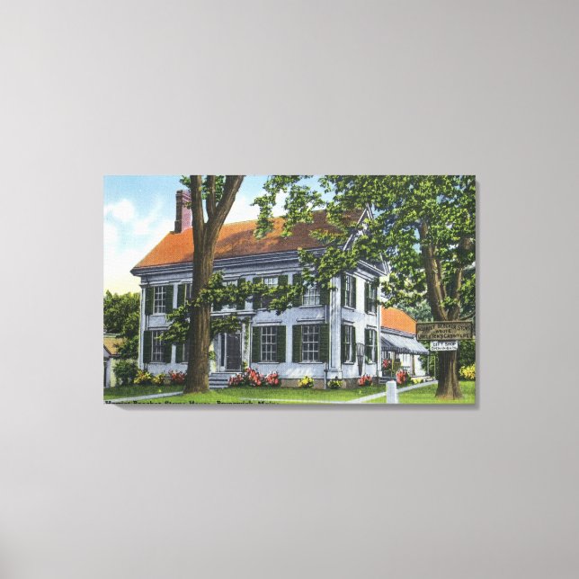 Exterior View of the Harriet Beecher Stowe House Canvas Print (Front)