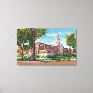 Exterior View of the High School Canvas Print
