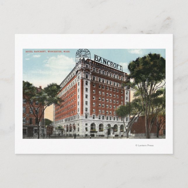 Exterior View of the Hotel Bancroft Postcard (Front)