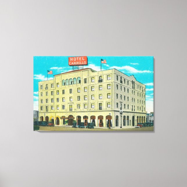 Exterior View of the Hotel Carrillo Canvas Print (Front)