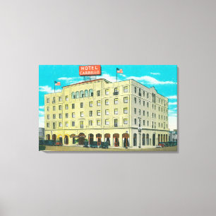 Exterior View of the Hotel Carrillo Canvas Print