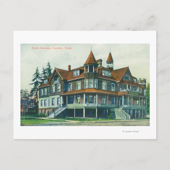 Exterior View of the Hotel Centralia Postcard (Front)