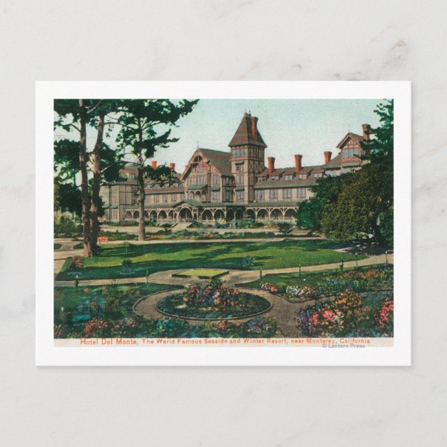Exterior View of the Hotel del Monte and Grounds Postcard (Front)
