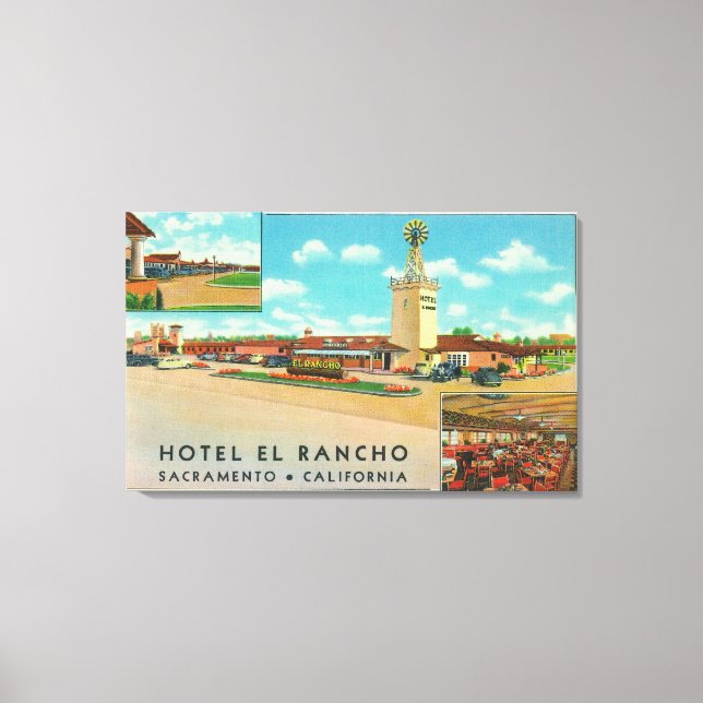 Exterior View of the Hotel el Rancho Canvas Print (Front)