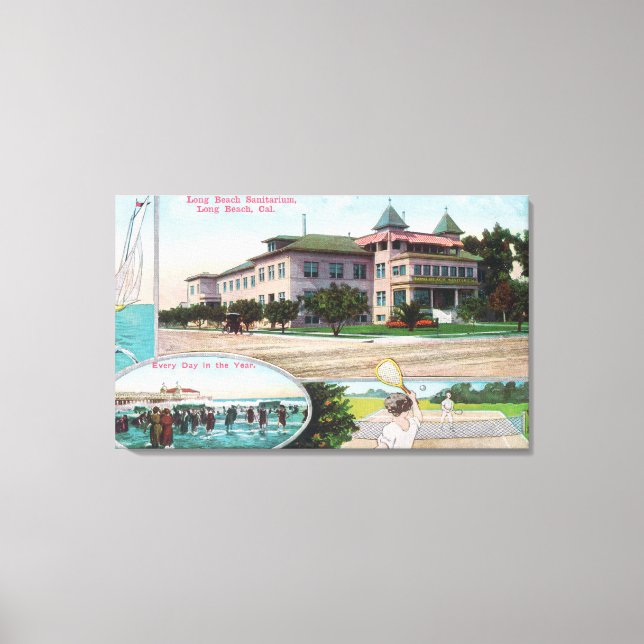 Exterior View of the Long Beach Sanitorium Canvas Print (Front)