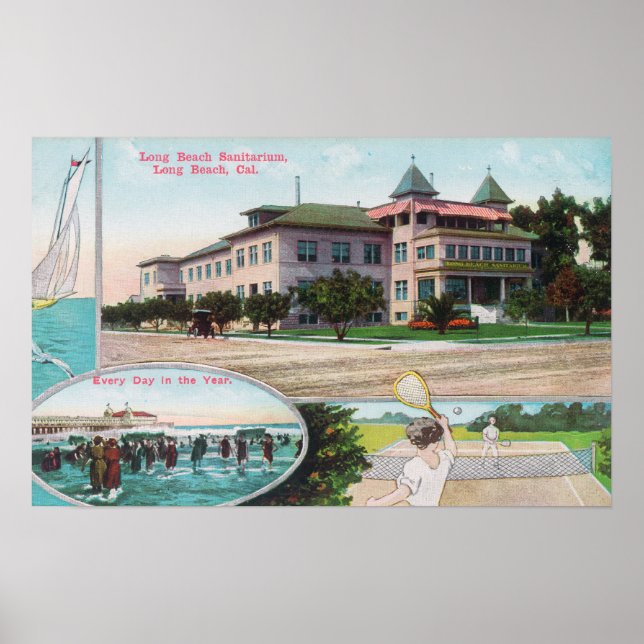 Exterior View of the Long Beach Sanitorium Poster (Front)