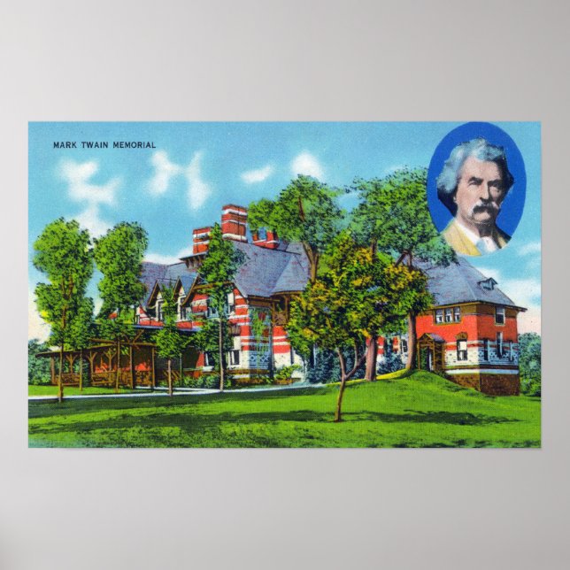 Exterior View of the Mark Twain Memorial Poster (Front)