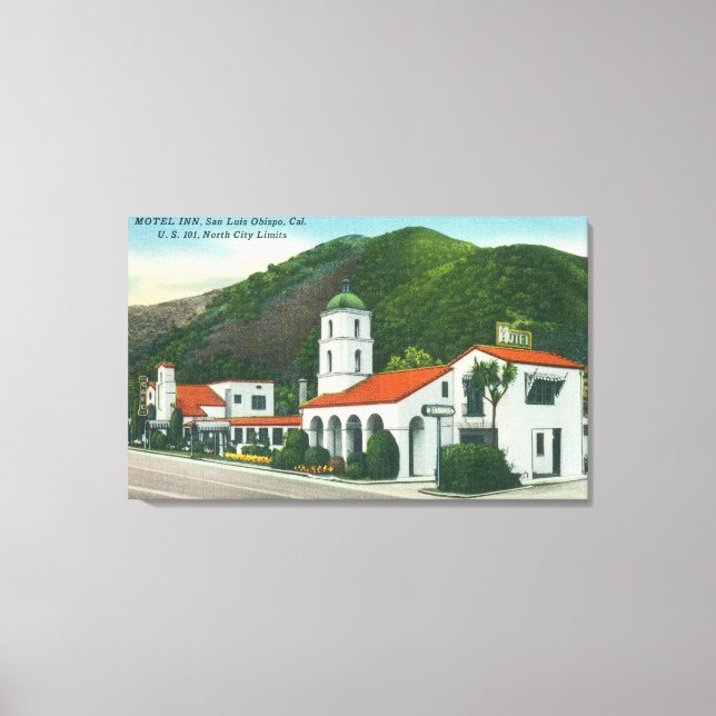 Exterior View of the Motel Inn Canvas Print (Front)
