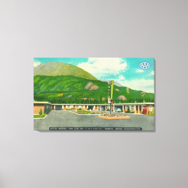 Exterior View of the Mt. Si Motel Canvas Print (Front)
