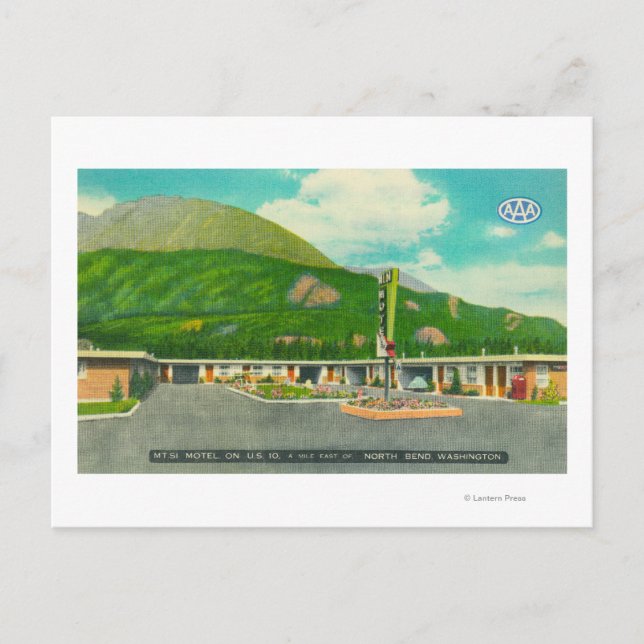Exterior View of the Mt. Si Motel Postcard (Front)
