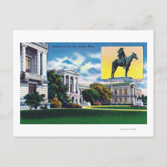 Exterior View of the Museum of Fine Arts Postcard (Front)