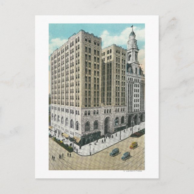 Exterior View of the National Savings Bank Postcard (Front)