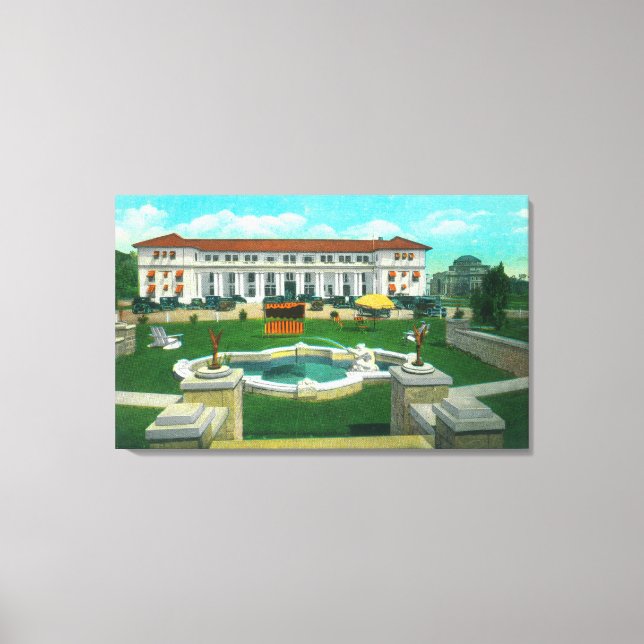 Exterior View of the New Atascadero Inn Bungalow Canvas Print (Front)