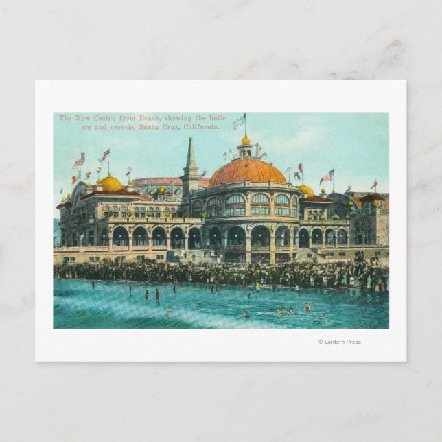 Exterior View of the New Casino from the Beach Postcard (Front)
