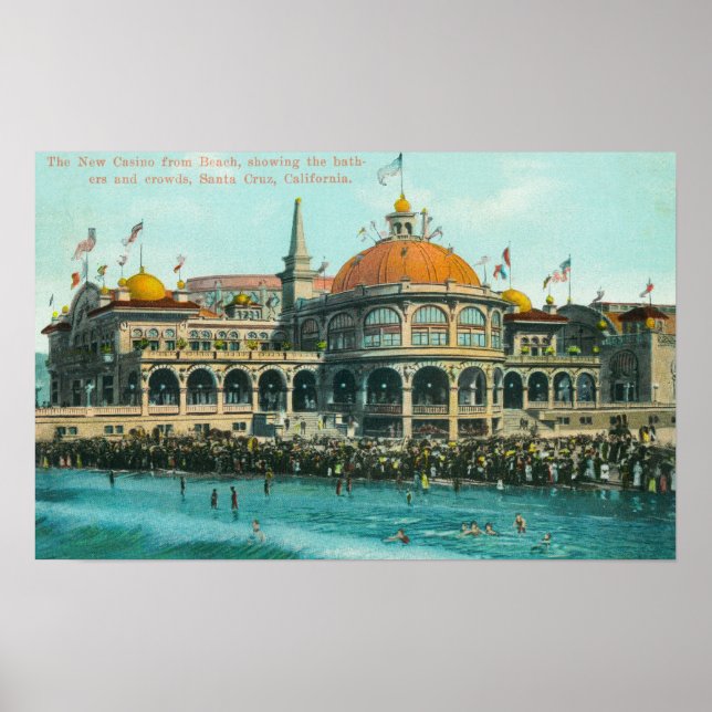 Exterior View of the New Casino from the Beach Poster (Front)