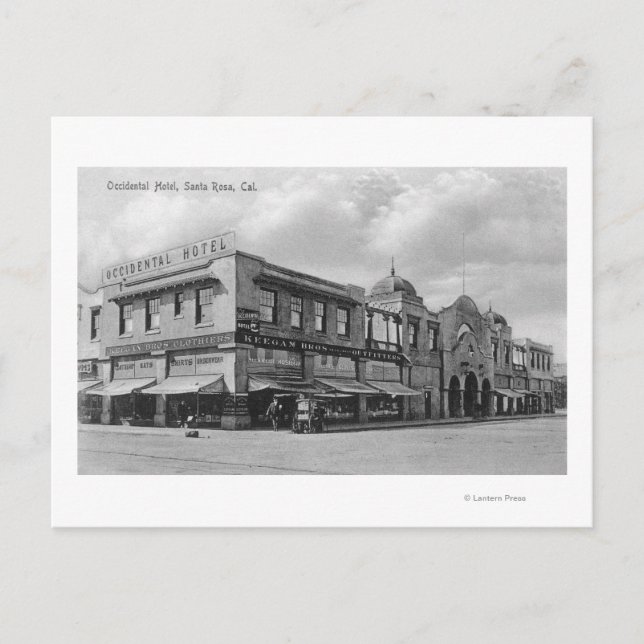 Exterior View of the Occidental Hotel Postcard (Front)
