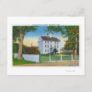 Exterior View of the Old Folger Mansion Postcard