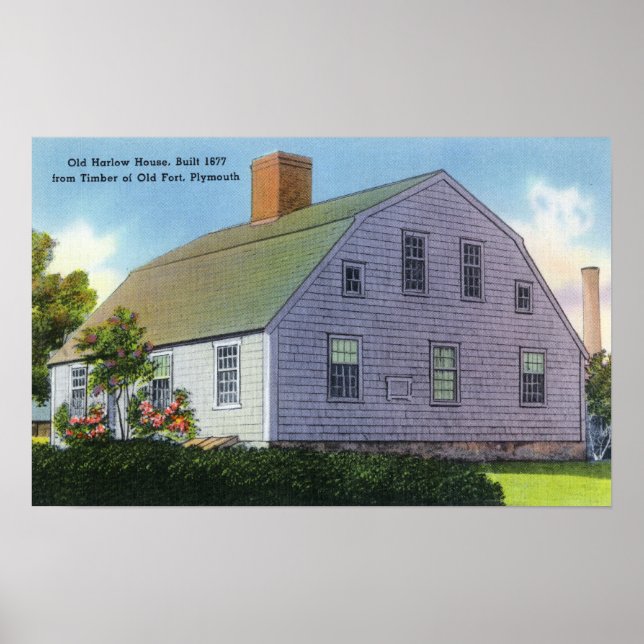 Exterior View of the Old Harlow House Poster (Front)