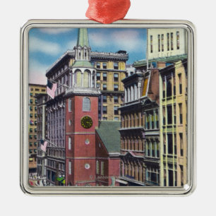 Exterior View of the Old South Meeting Hall Metal Tree Decoration