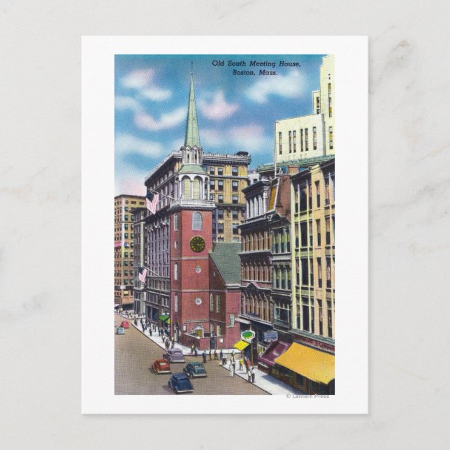 Exterior View of the Old South Meeting Hall Postcard (Front)