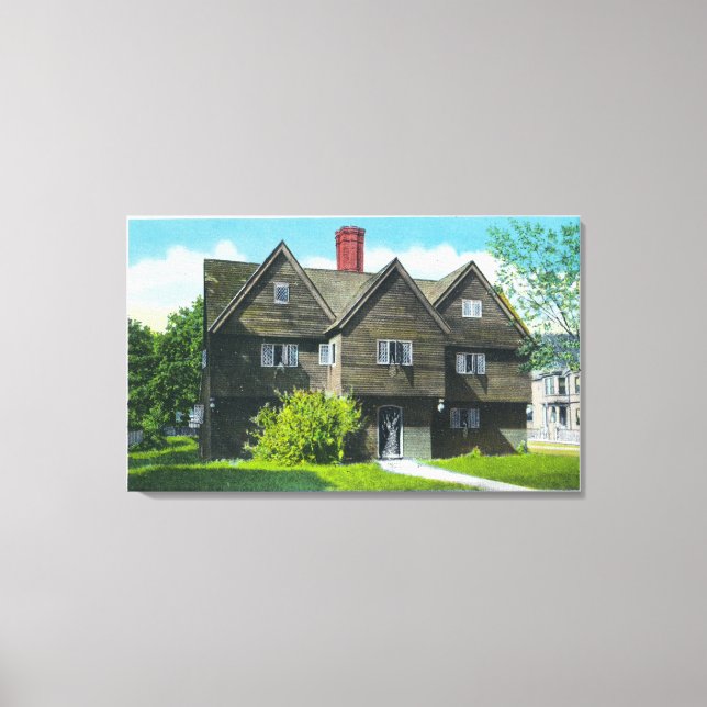 Exterior View of the Old Witch House Canvas Print (Front)