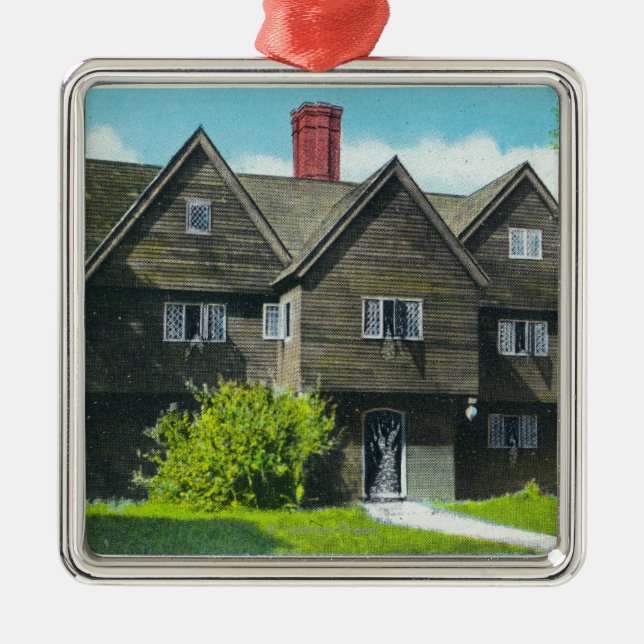 Exterior View of the Old Witch House Metal Tree Decoration (Front)