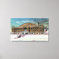 Exterior View of the Olympic Arena in Winter