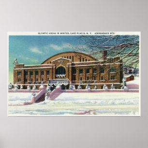 Exterior View of the Olympic Arena in Winter Poster