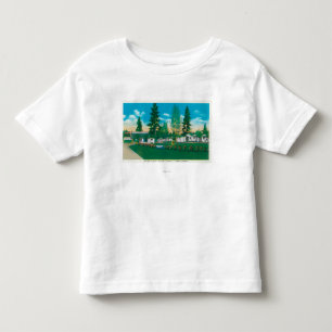 Exterior View of the Pine Tree Auto Camp Toddler T-Shirt