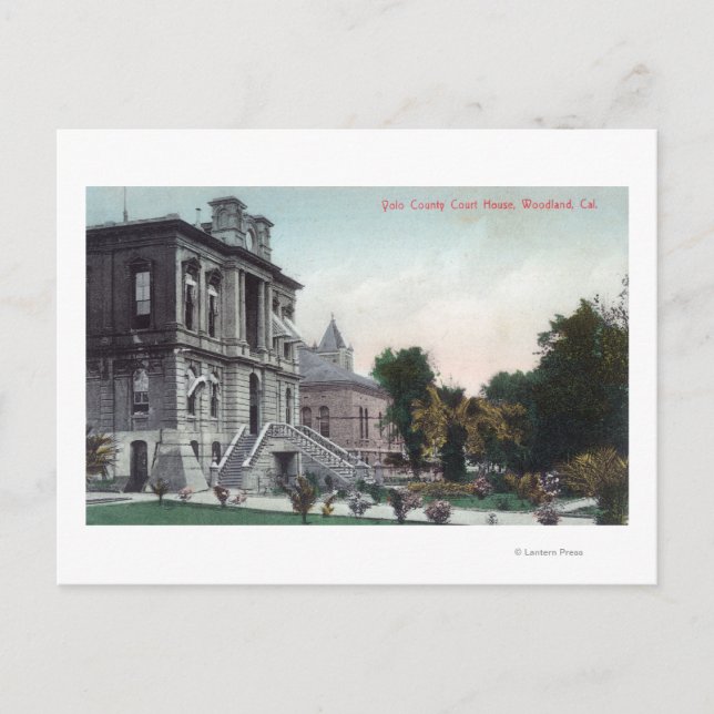 Exterior View of the Polo County Court House Postcard (Front)