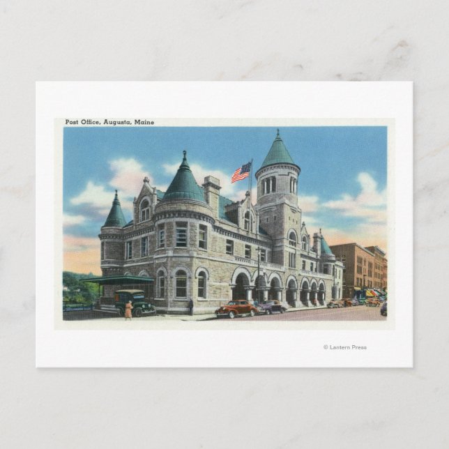 Exterior View of the Post Office 4 Postcard (Front)