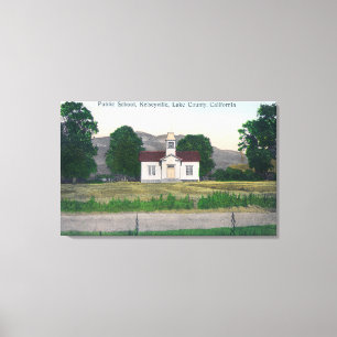 Exterior View of the Public School Canvas Print