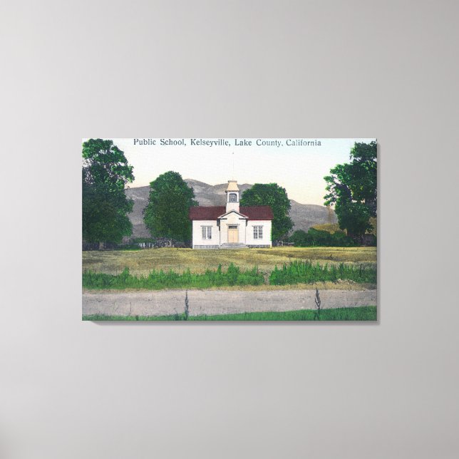 Exterior View of the Public School Canvas Print (Front)