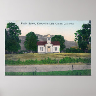 Exterior View of the Public School Poster