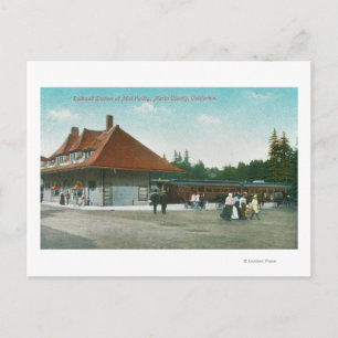 Exterior View of the Railway Station Postcard