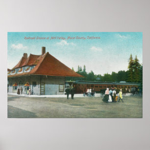 Exterior View of the Railway Station Poster