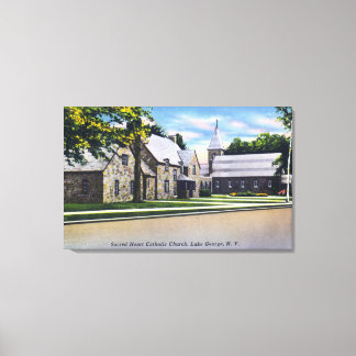 Exterior View of the Sacred Heart Catholic Canvas Print