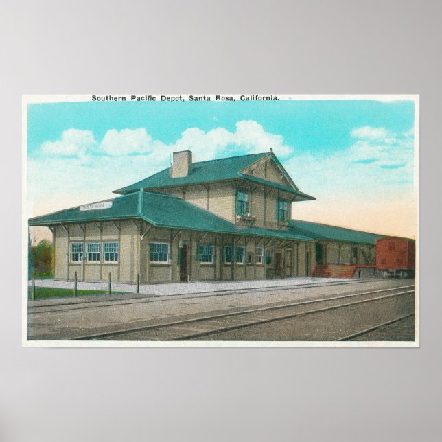 Exterior View of the Southern Pacific Depot 3 Poster (Front)