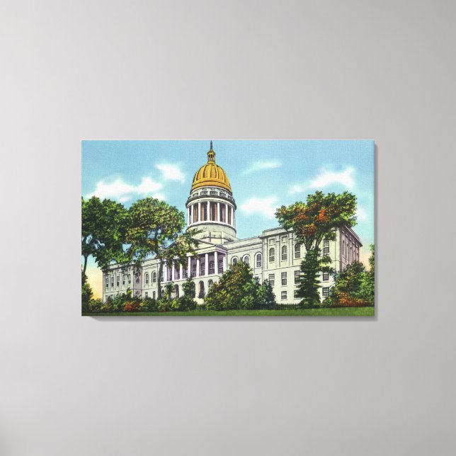 Exterior View of the State Capitol Building # 2 Canvas Print (Front)